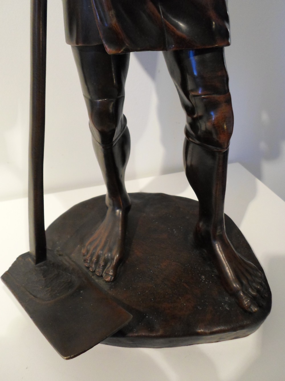 LARGE JAPANESE BRONZE OKIMONO PEASANT FARMER MEIJI PERIOD 1868 - 1912 View VII