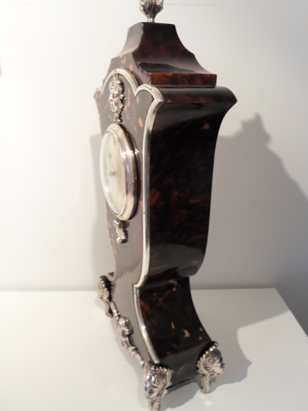 FABULOUS LARGE EDWARDIAN TORTOISESHELL MANTLE CLOCK  View VI