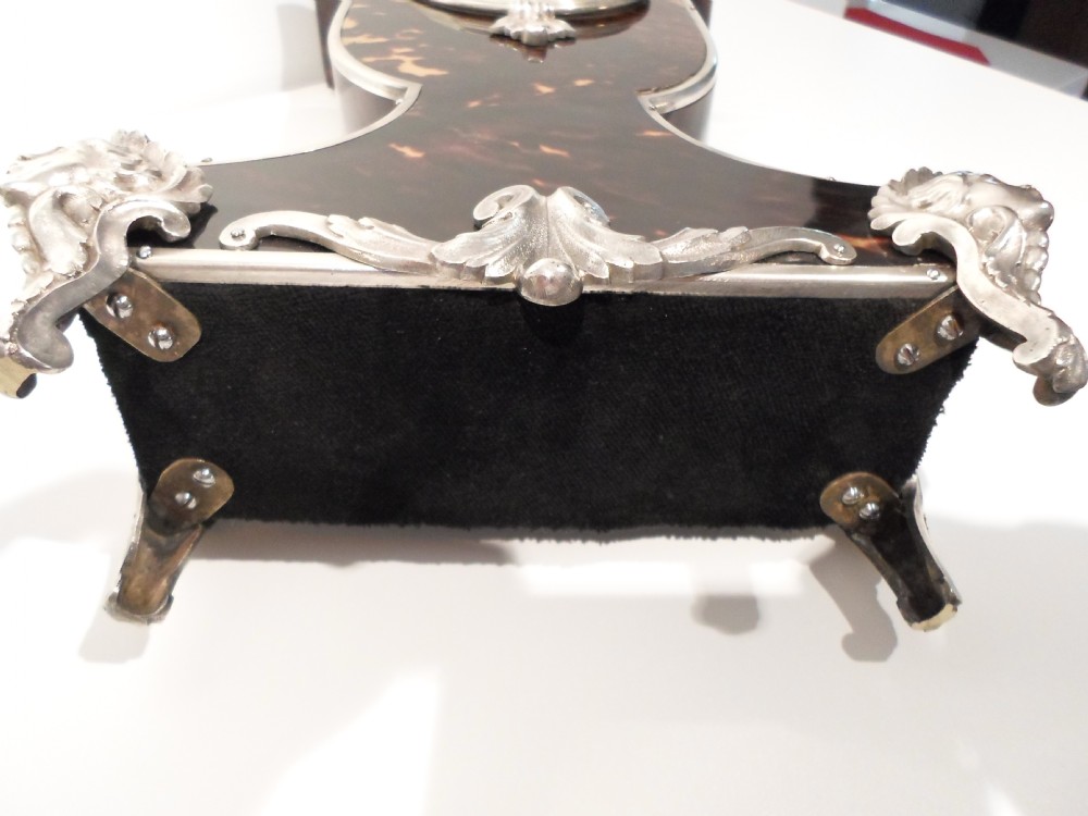 FABULOUS LARGE EDWARDIAN TORTOISESHELL MANTLE CLOCK  View VIII