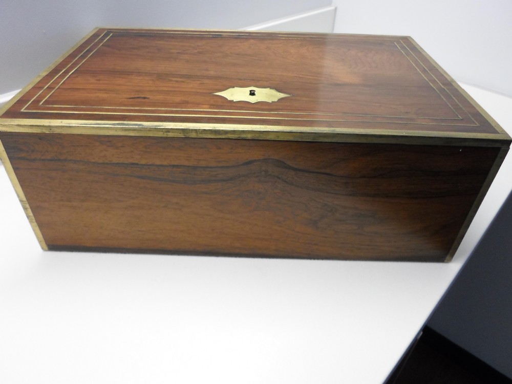 LARGE GEORGIAN CAMPAIGN WRITING BOX WITH POP UP MECHANISM  View IV
