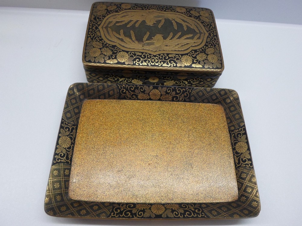 FINE QUALITY JAPANESE LACQUER BOX ON STAND  View IV