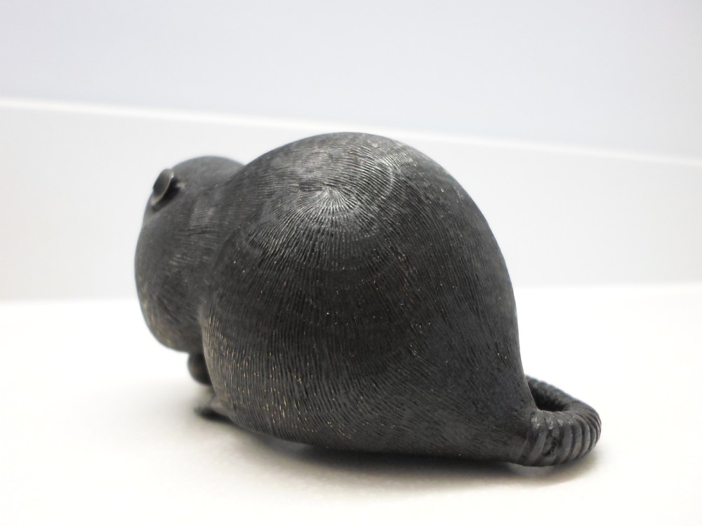  JAPANESE BRONZE OKIMONO OF A RAT SIGNED View IV