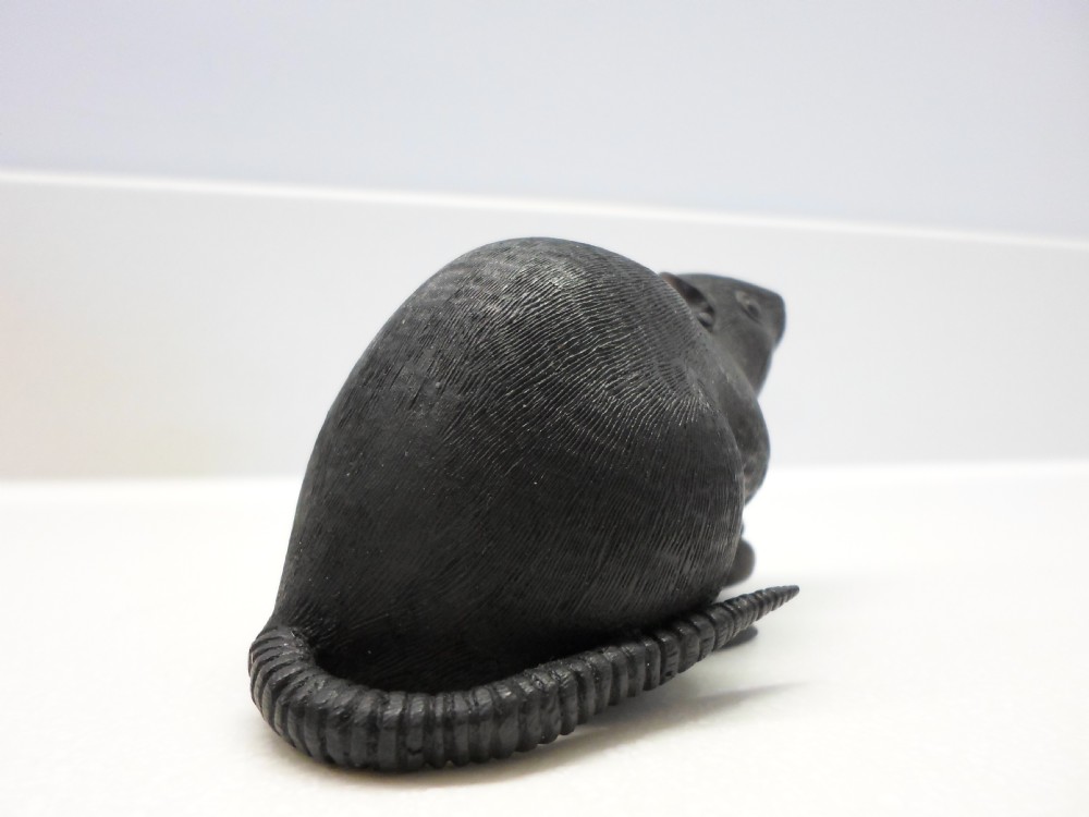  JAPANESE BRONZE OKIMONO OF A RAT SIGNED View V
