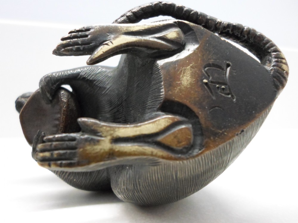 GREAT PAIR OF JAPANESE BRONZE RATS MEIJI PERIOD View IX