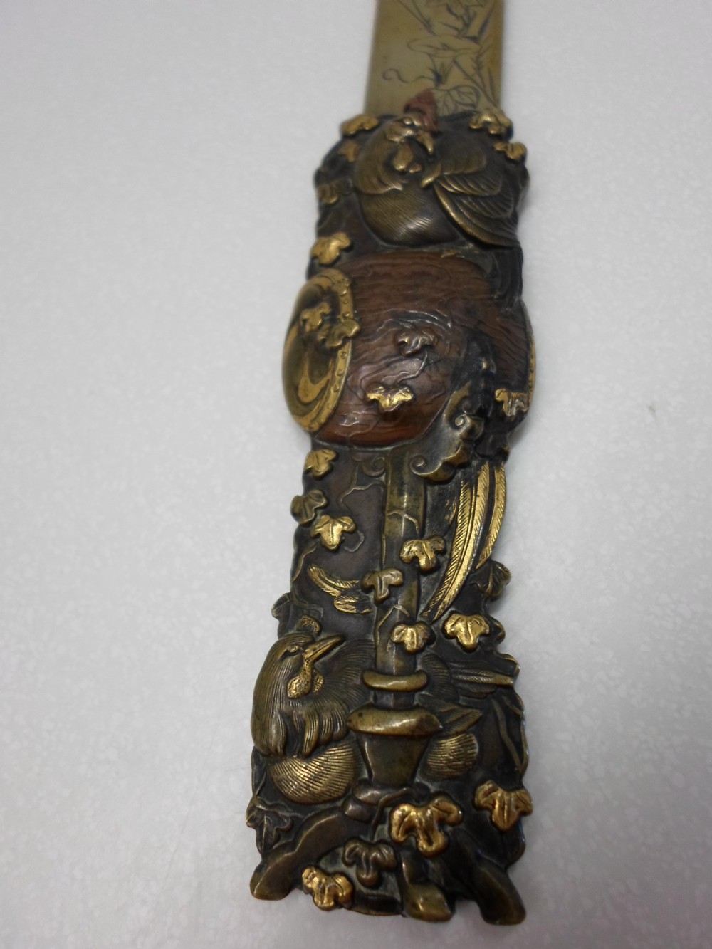 JAPANESE BRONZE AND MIXED METAL PAGE TURNER  View VI