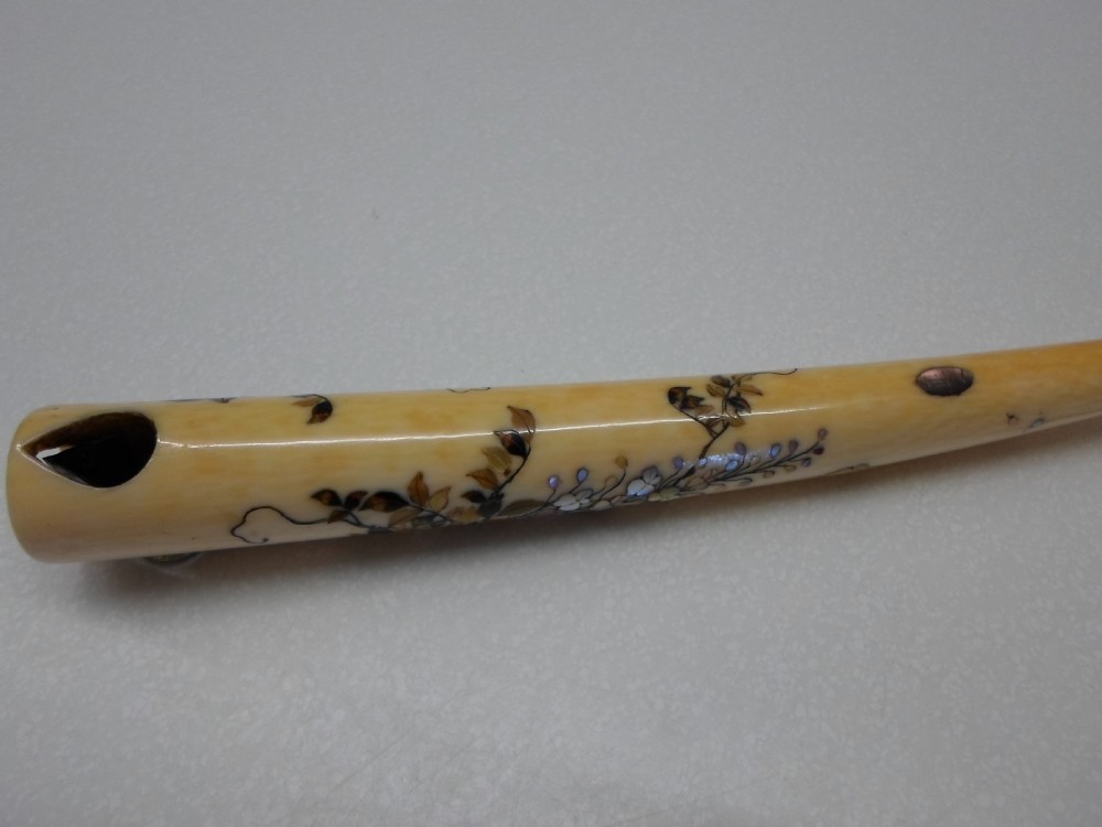 UNUSUAL JAPANESE IVORY AND SHIBAYAMA CIGAR CUTTER View VII