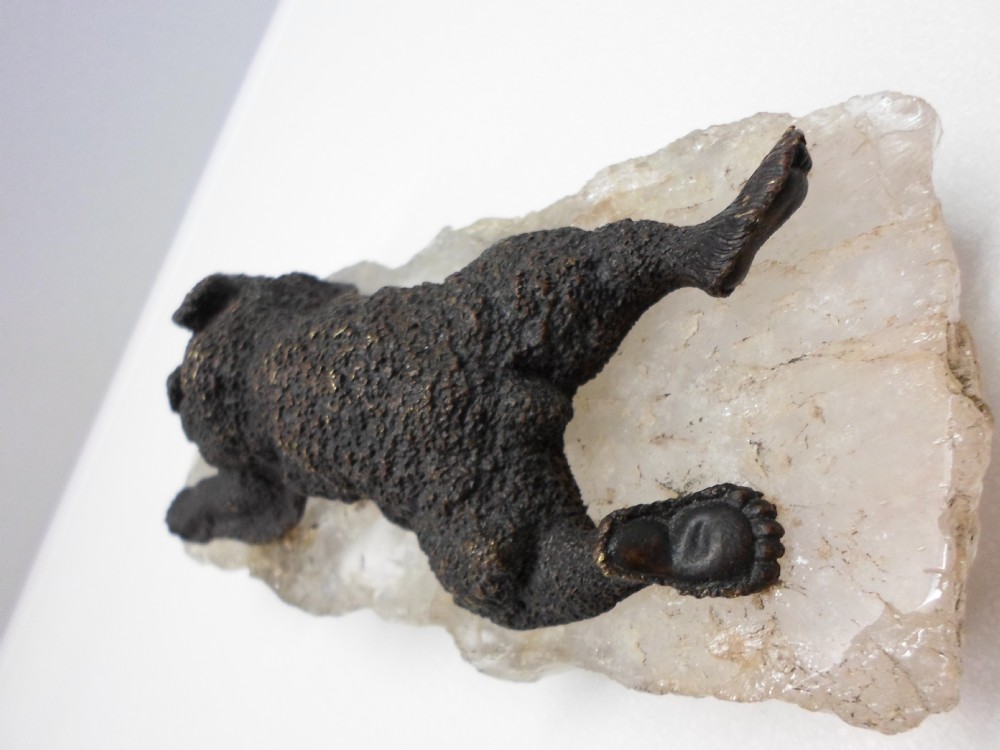 RUSSIAN BRONZE BEAR ON ROCK CRYSTAL BASE NICOLAI LIBERICH View VI