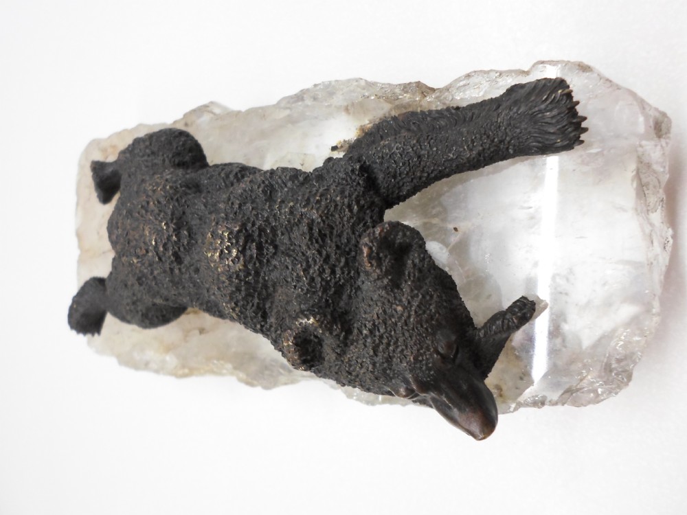 RUSSIAN BRONZE BEAR ON ROCK CRYSTAL BASE NICOLAI LIBERICH View VII