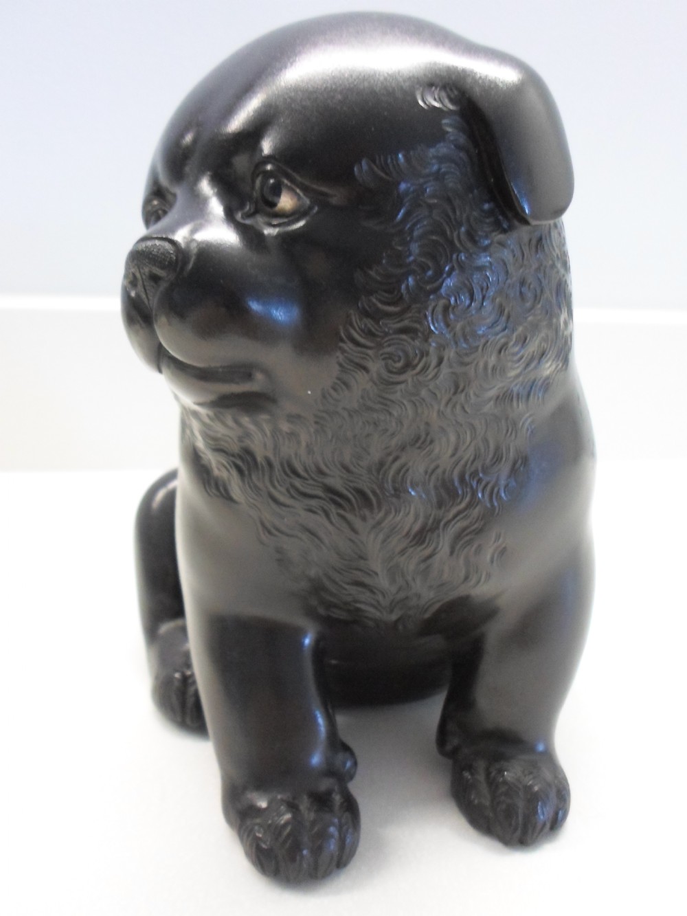 CHARMING MEIJI PERIOD JAPANESE BRONZE PUPPY DOG  View II