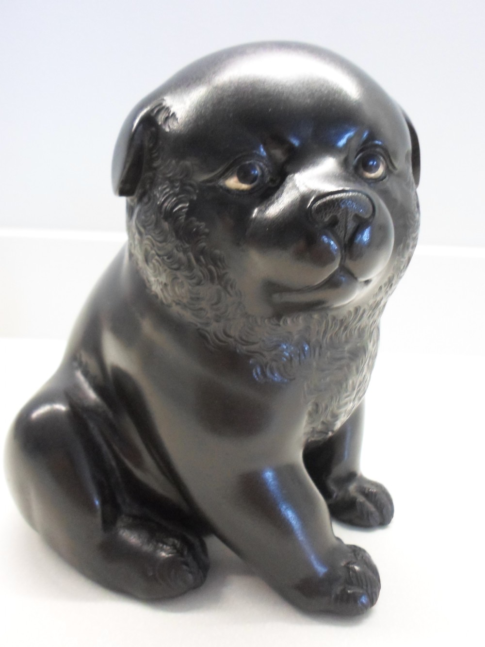 CHARMING MEIJI PERIOD JAPANESE BRONZE PUPPY DOG  View VI