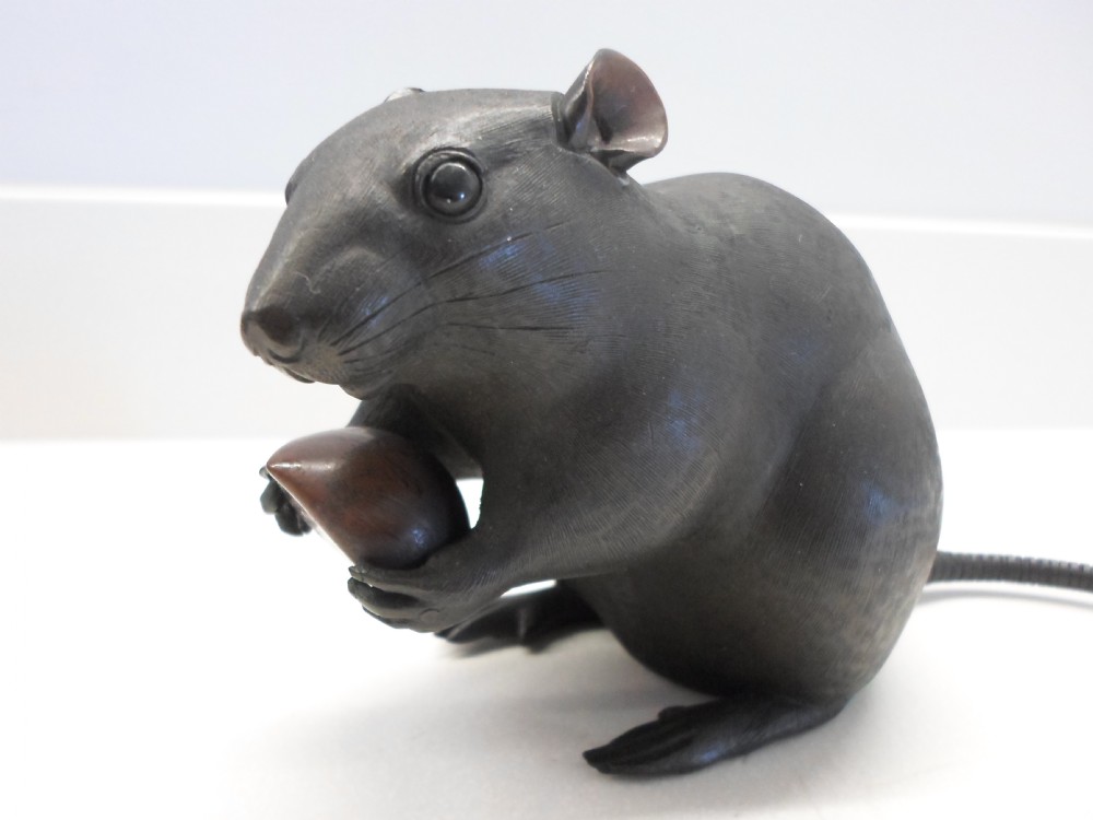LARGE FINEST QUALITY PAIR OF JAPANESE BRONZE RAT OKIMONO'S  View VII