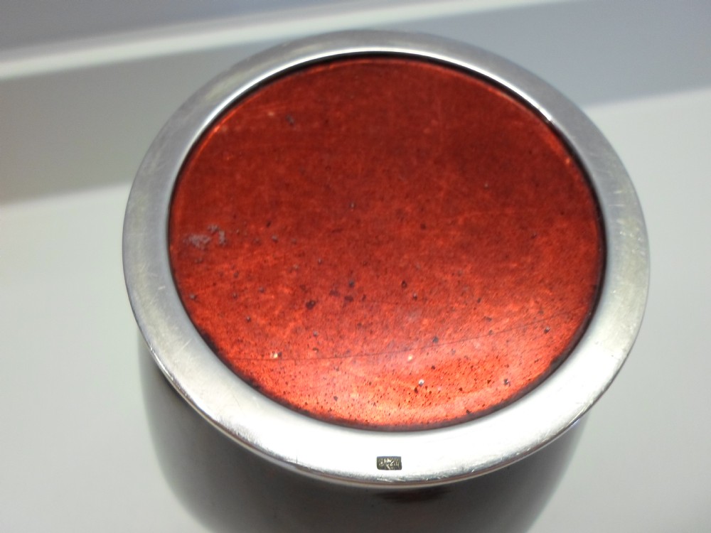  ANDO JUBEI SILVER CLOISONNE VASE IN SILK LINED TOMOBAKO  View IX
