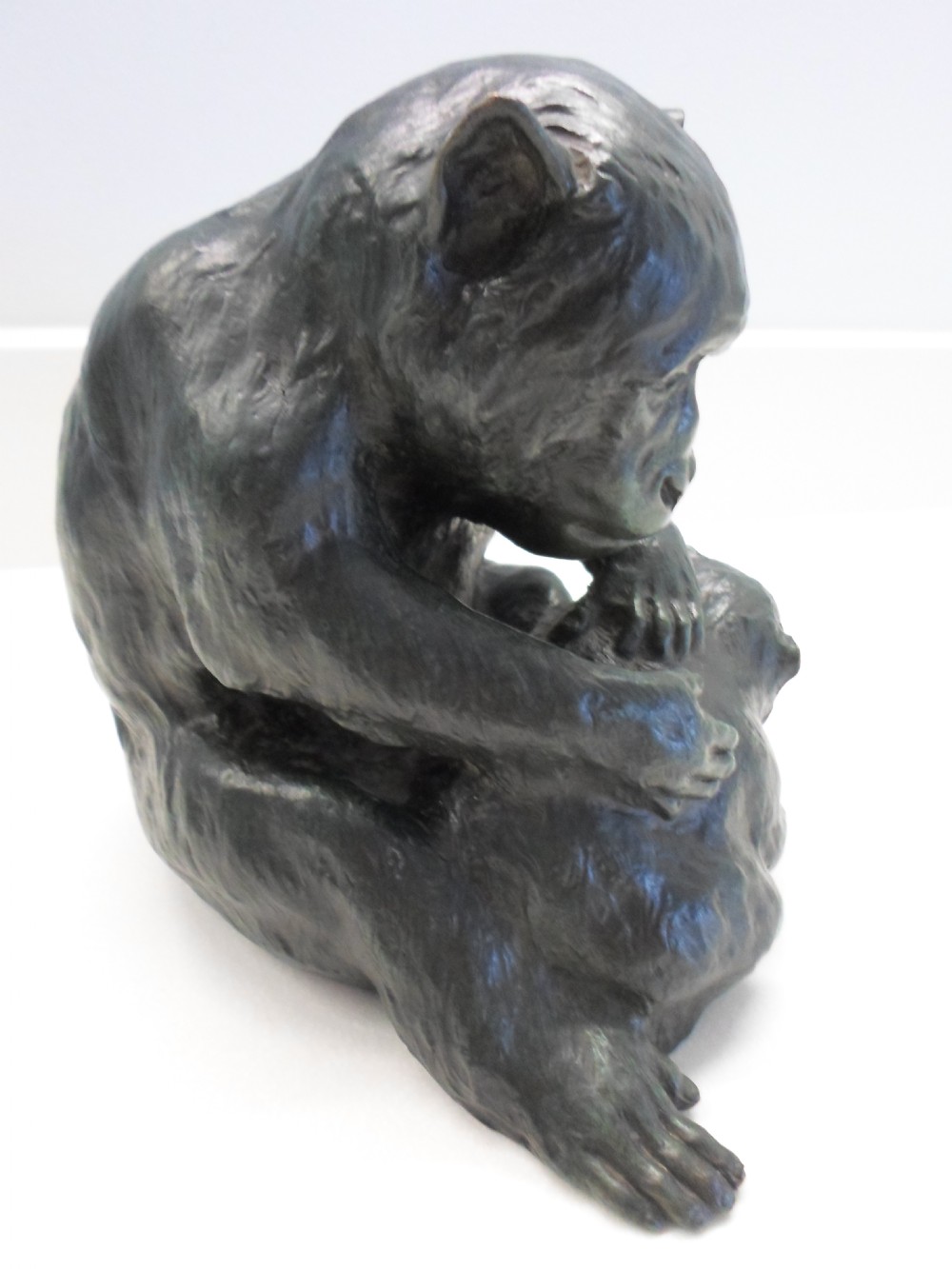 CHARMING HEAVY JAPANESE BRONZE MONKEY OKIMONO TOKYO ART SCHOOL View V