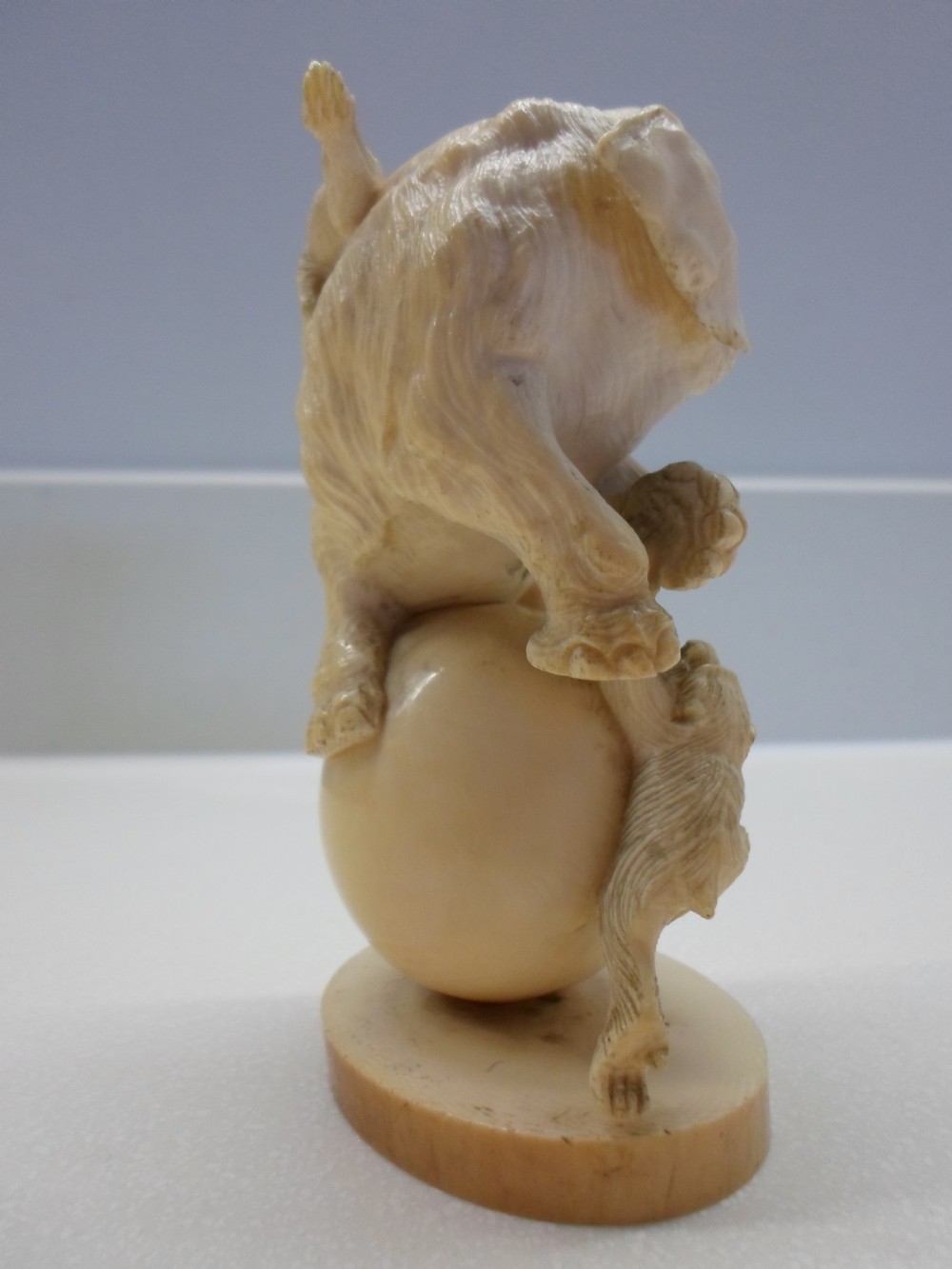 JAPANESE IVORY OKIMONO MONKEYS AND ELEPHANT MEIJI PERIOD View V