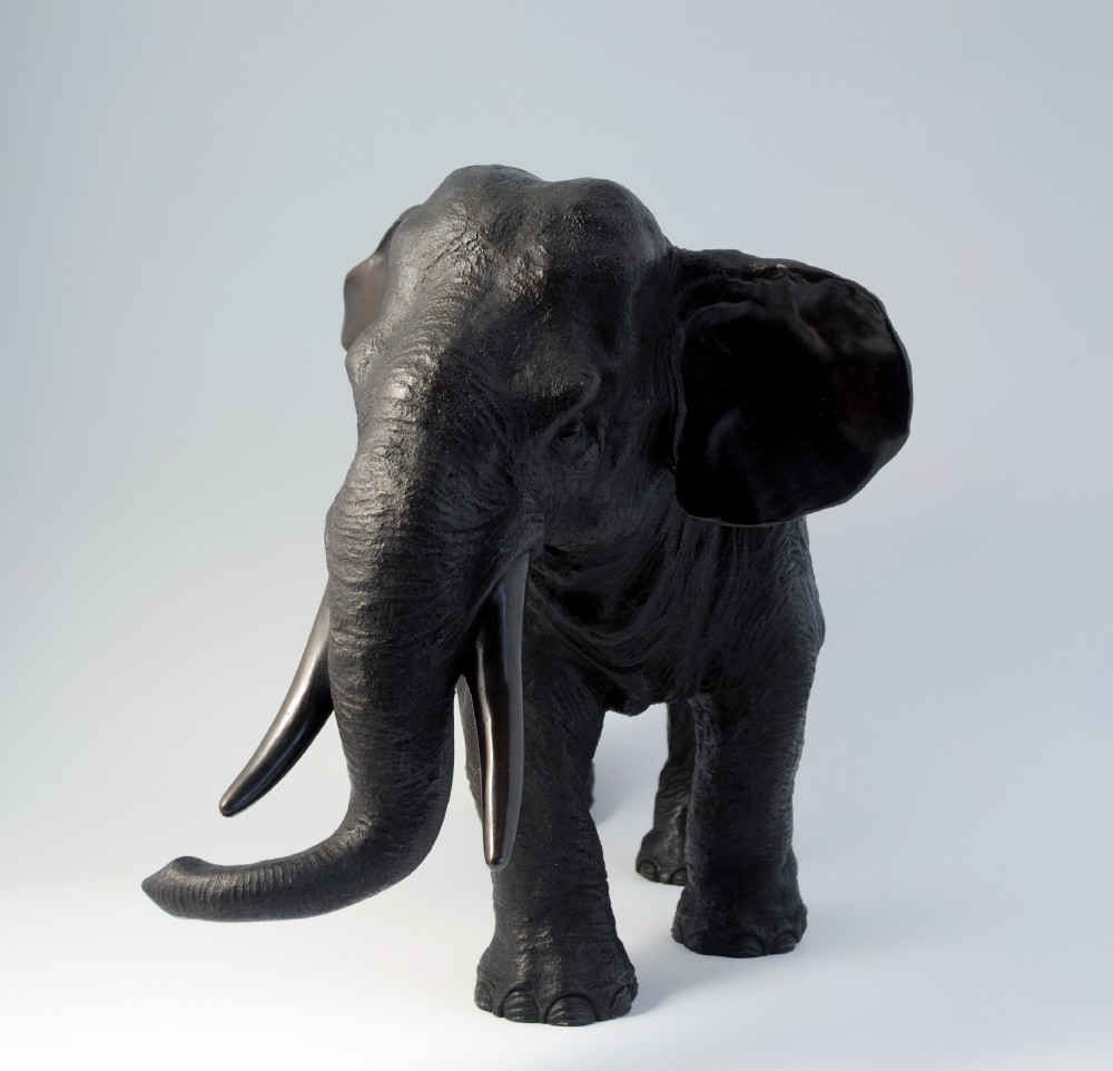 HUGE AND MAGNIFICENT JAPANESE BRONZE ELEPHANT View IV