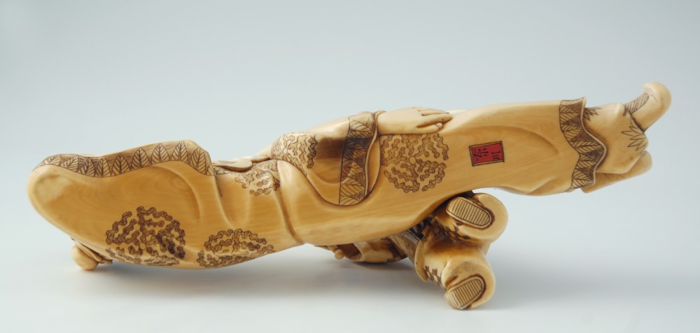 GREAT JAPANESE IVORY OKIMONO FATHER AND SON MEIJI PERIOD View IX
