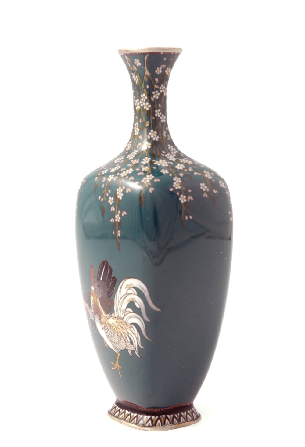FINE QUALITY SILVER WIRE JAPANESE CLOISONNE VASE  View VII