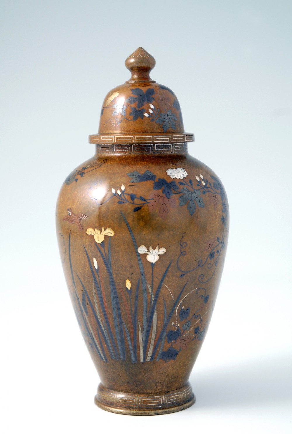JAPANESE MIXED METAL BRONZE VASE BY NOGAWA View II