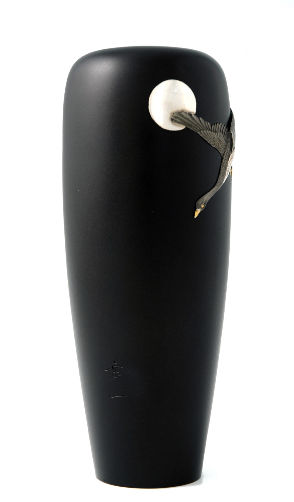 FABULOUS QUALITY JAPANESE ONLAID MIXED METAL VASE View III