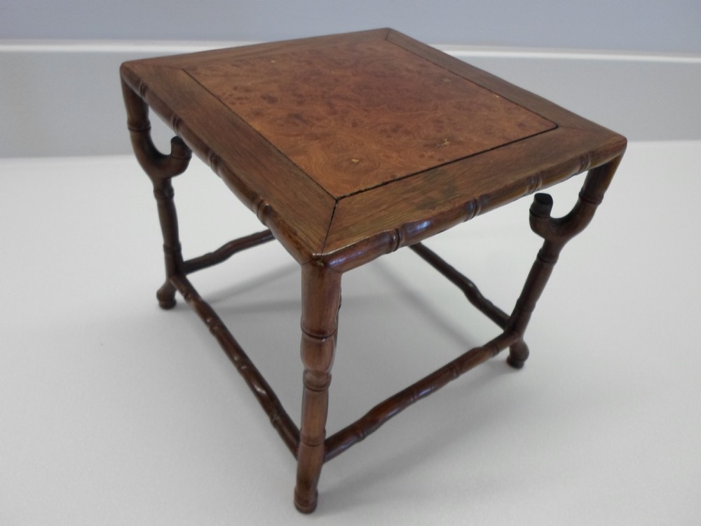 LARGE CHINESE HARDWOOD BAMBOO STYLE DISPLAY STAND