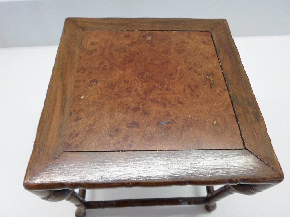 LARGE CHINESE HARDWOOD BAMBOO STYLE DISPLAY STAND View III
