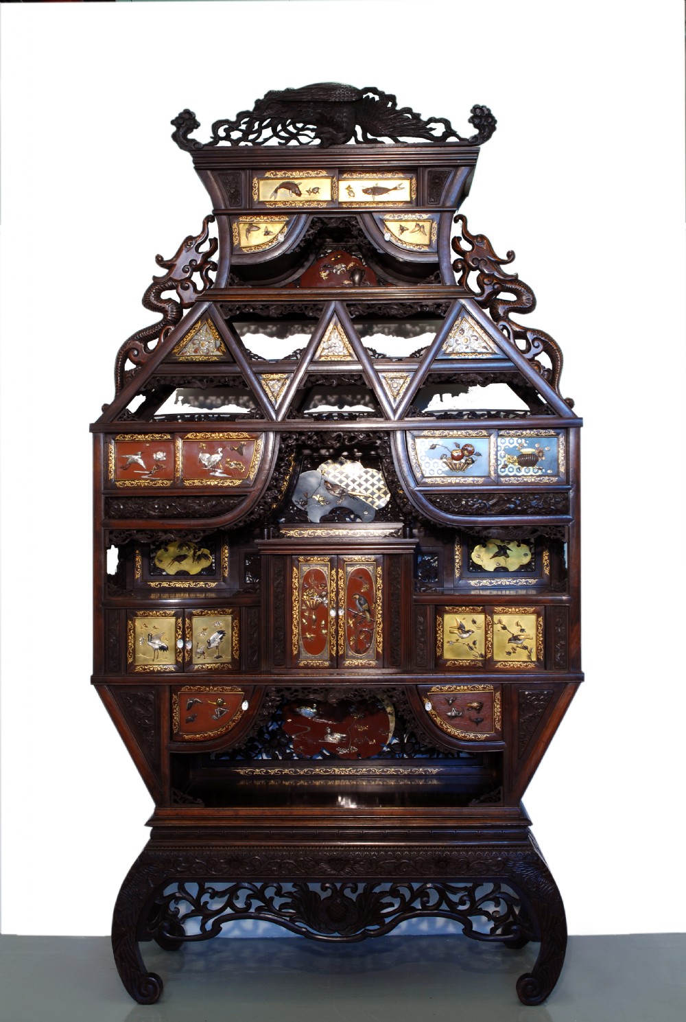 MAGNIFICENT JAPANESE MIXED METAL BRONZE PANEL SHODANA