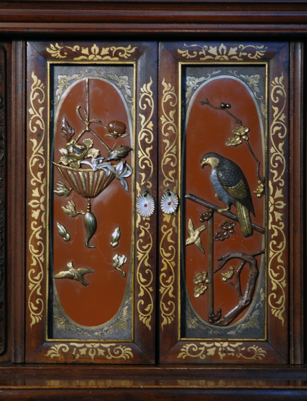 MAGNIFICENT JAPANESE MIXED METAL BRONZE PANEL SHODANA View II