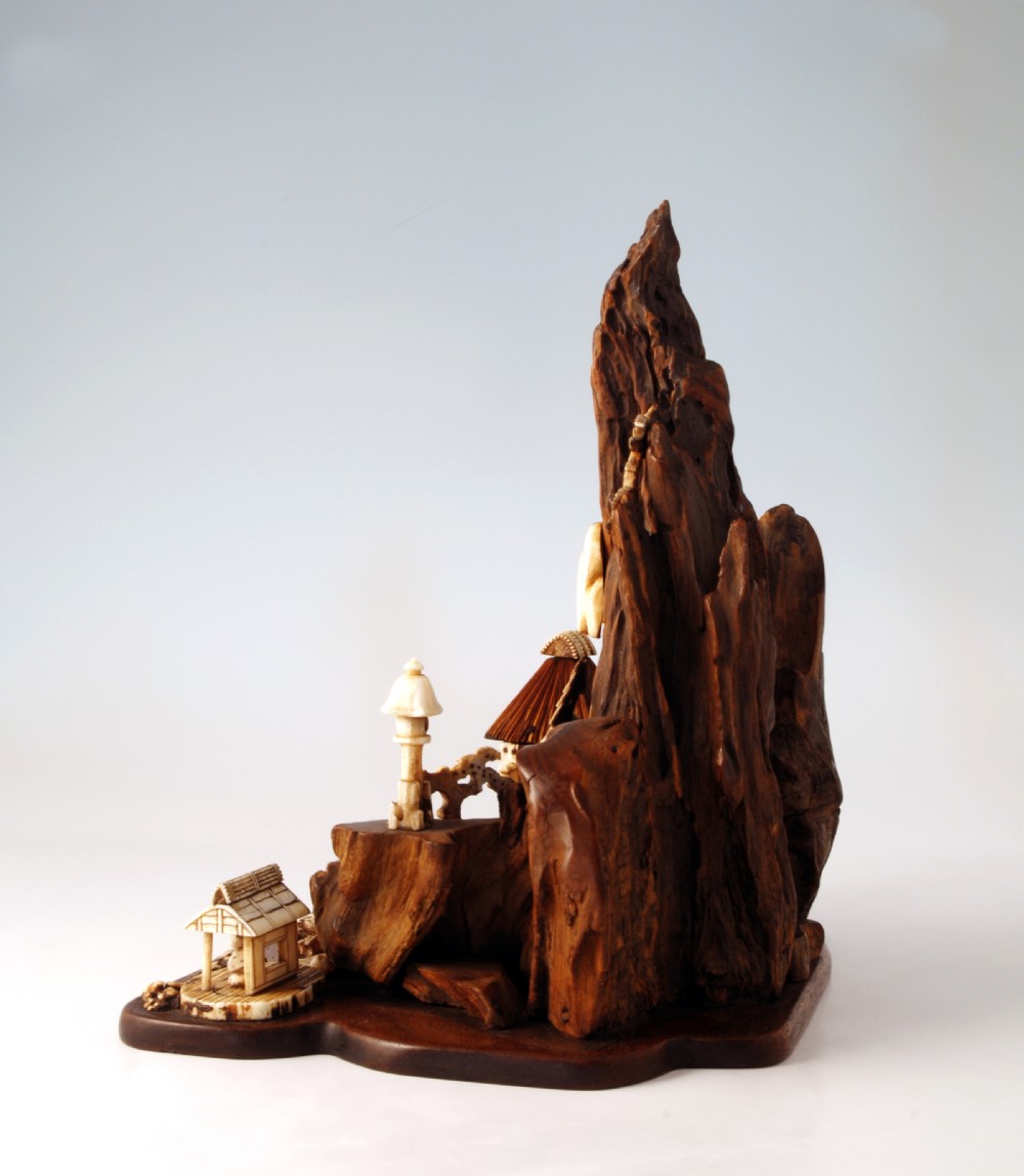 CHINESE IVORY AND WOOD TEMPLE GROUP View IV