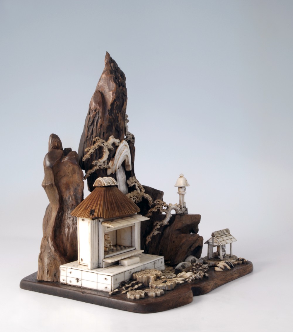  CHINESE IVORY AND WOOD TEMPLE GROUP View VII