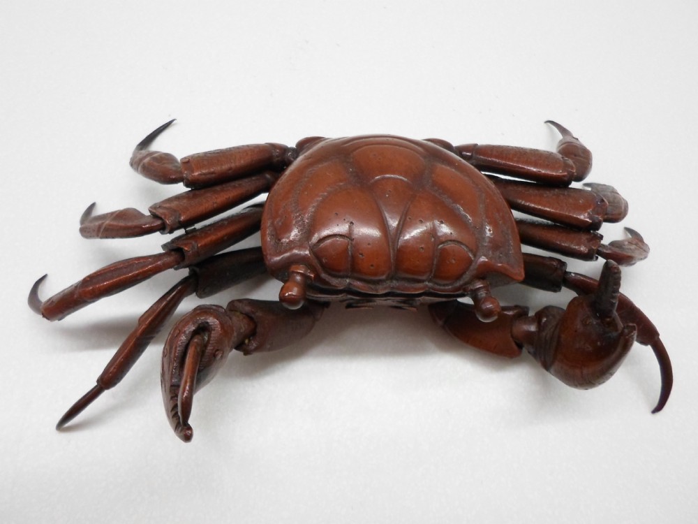HEAVY QUALITY JAPANESE BRONZE ARTICULATED CRAB 
