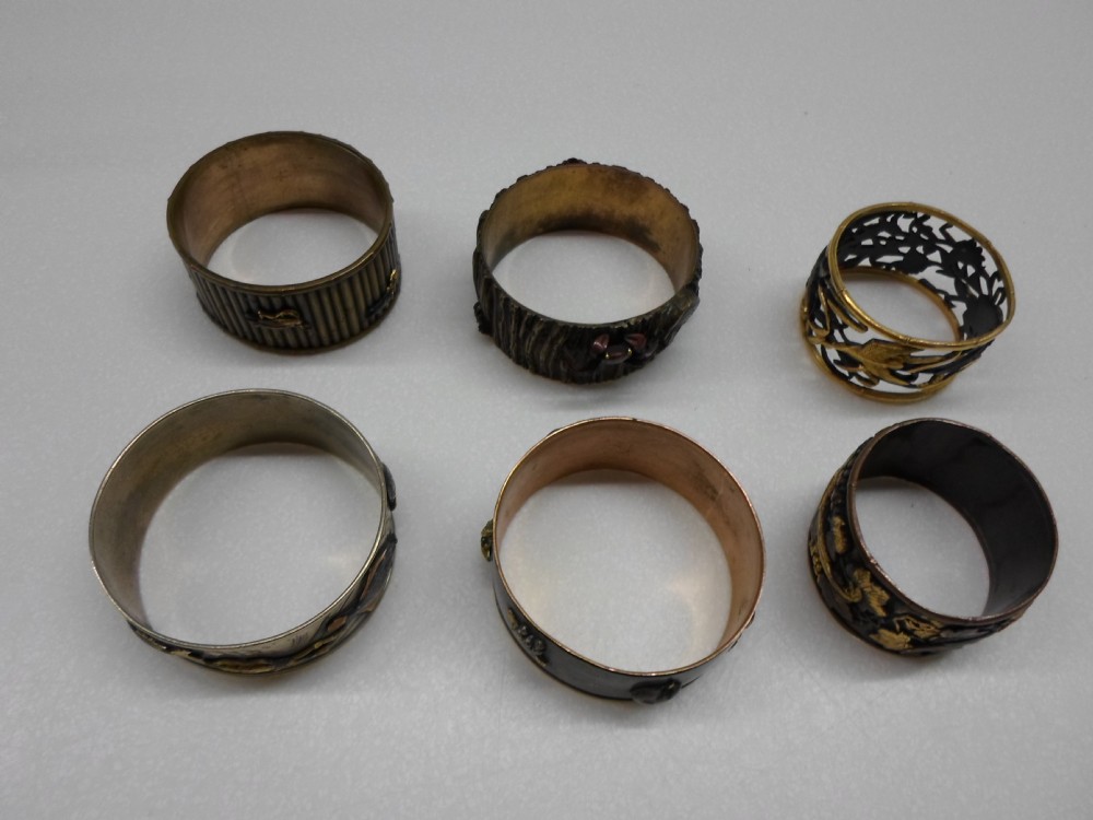 GREAT COLLECTION JAPANESE MIXED METAL NAPKIN RINGS View XIV