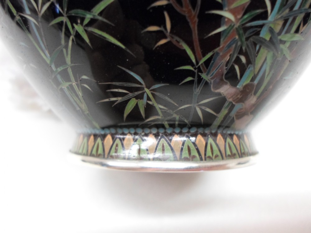GOLD WIRE JAPANESE CLOISONNE VASE MEIJI PERIOD View VIII