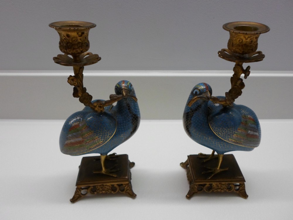 CHARMING PAIR OF 18TH CENTURY CHINESE CLOISONNE CENSORS View III