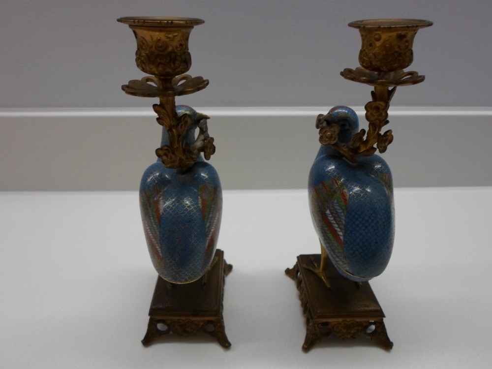 CHARMING PAIR OF 18TH CENTURY CHINESE CLOISONNE CENSORS View V