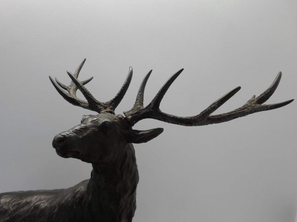 OUTSTANDING QUALITY LARGE JAPANESE BRONZE STAG GENRYUSAI SEIYA View IV
