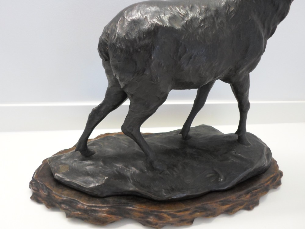 OUTSTANDING QUALITY LARGE JAPANESE BRONZE STAG GENRYUSAI SEIYA View VIII