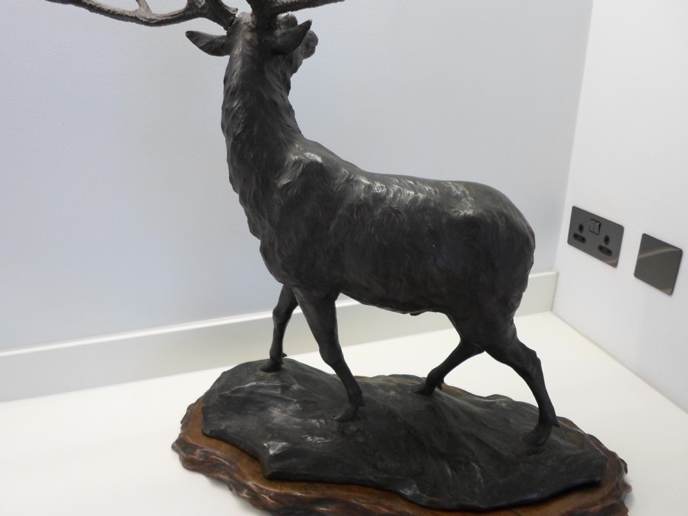 OUTSTANDING QUALITY LARGE JAPANESE BRONZE STAG GENRYUSAI SEIYA View X