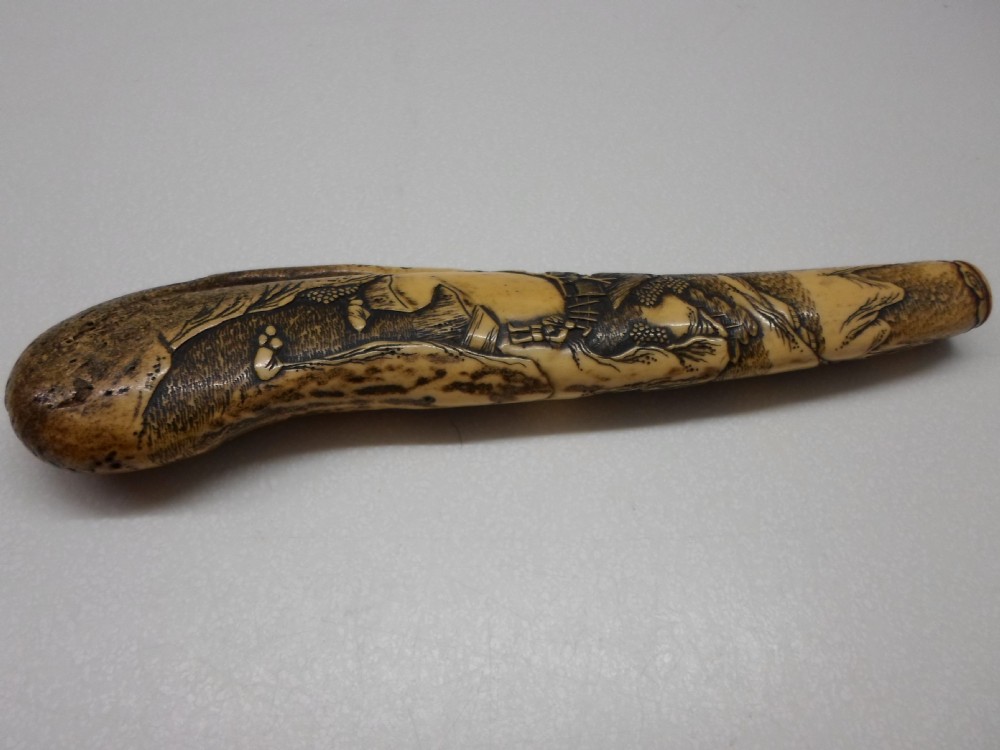 FINE QUALITY JAPANESE STAG ANTLER KISERUZUTSU (PIPE CASE) View II