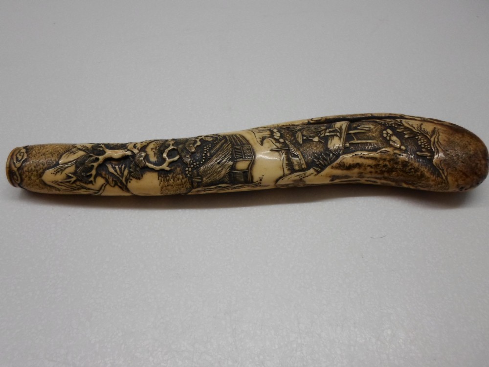 FINE QUALITY JAPANESE STAG ANTLER KISERUZUTSU (PIPE CASE) View IV