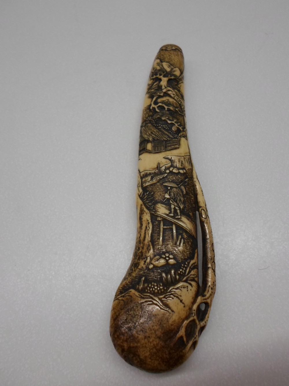 FINE QUALITY JAPANESE STAG ANTLER KISERUZUTSU (PIPE CASE) View V