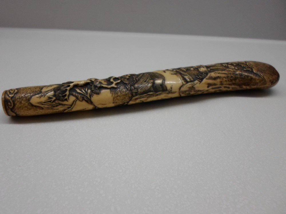 FINE QUALITY JAPANESE STAG ANTLER KISERUZUTSU (PIPE CASE) View XI