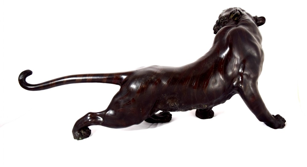 HUGE FINEST QUALITY JAPANESE BRONZE TIGER BY 