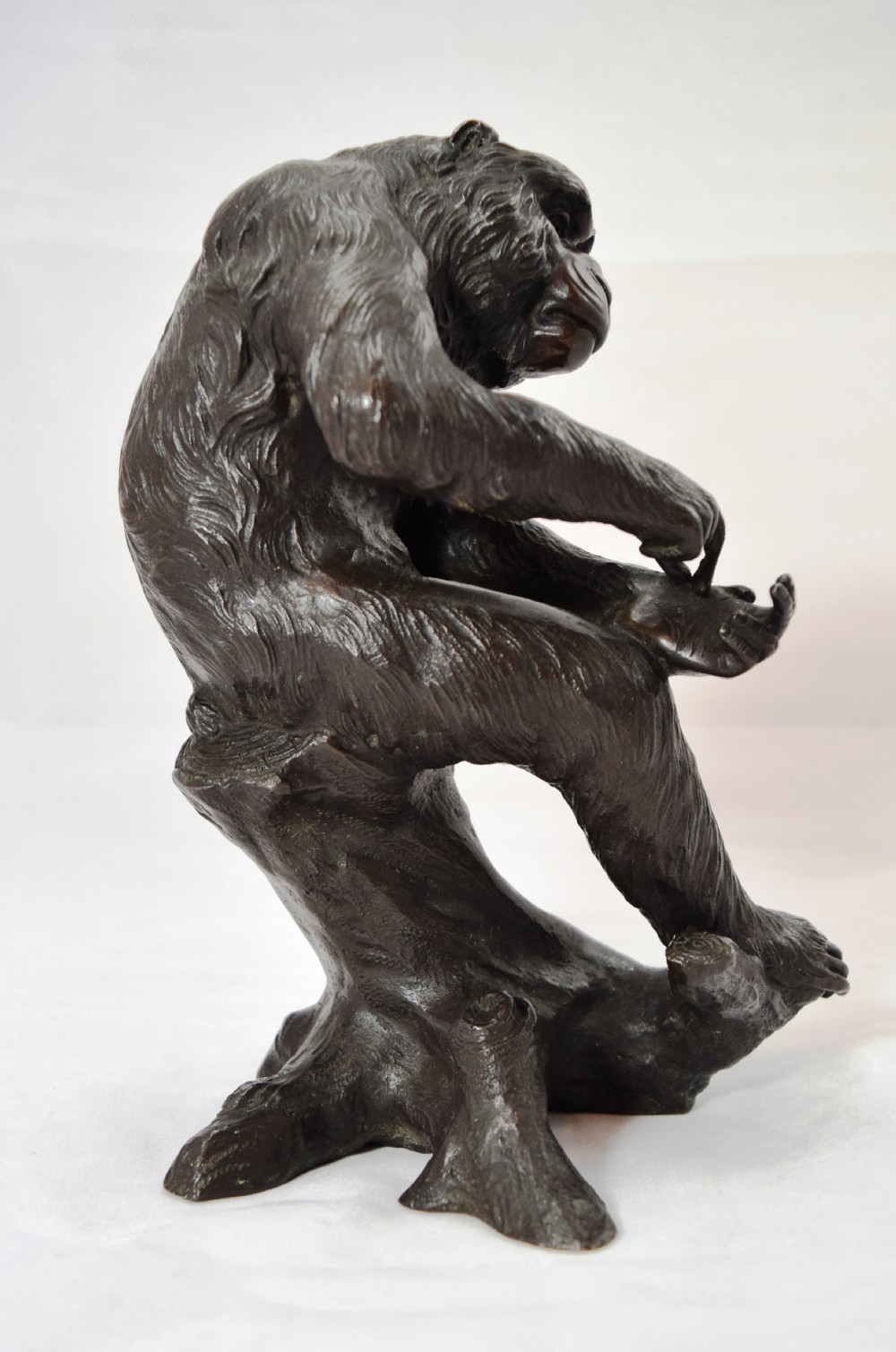 CHARMING JAPANESE BRONZE MONKEY OKIMONO 
