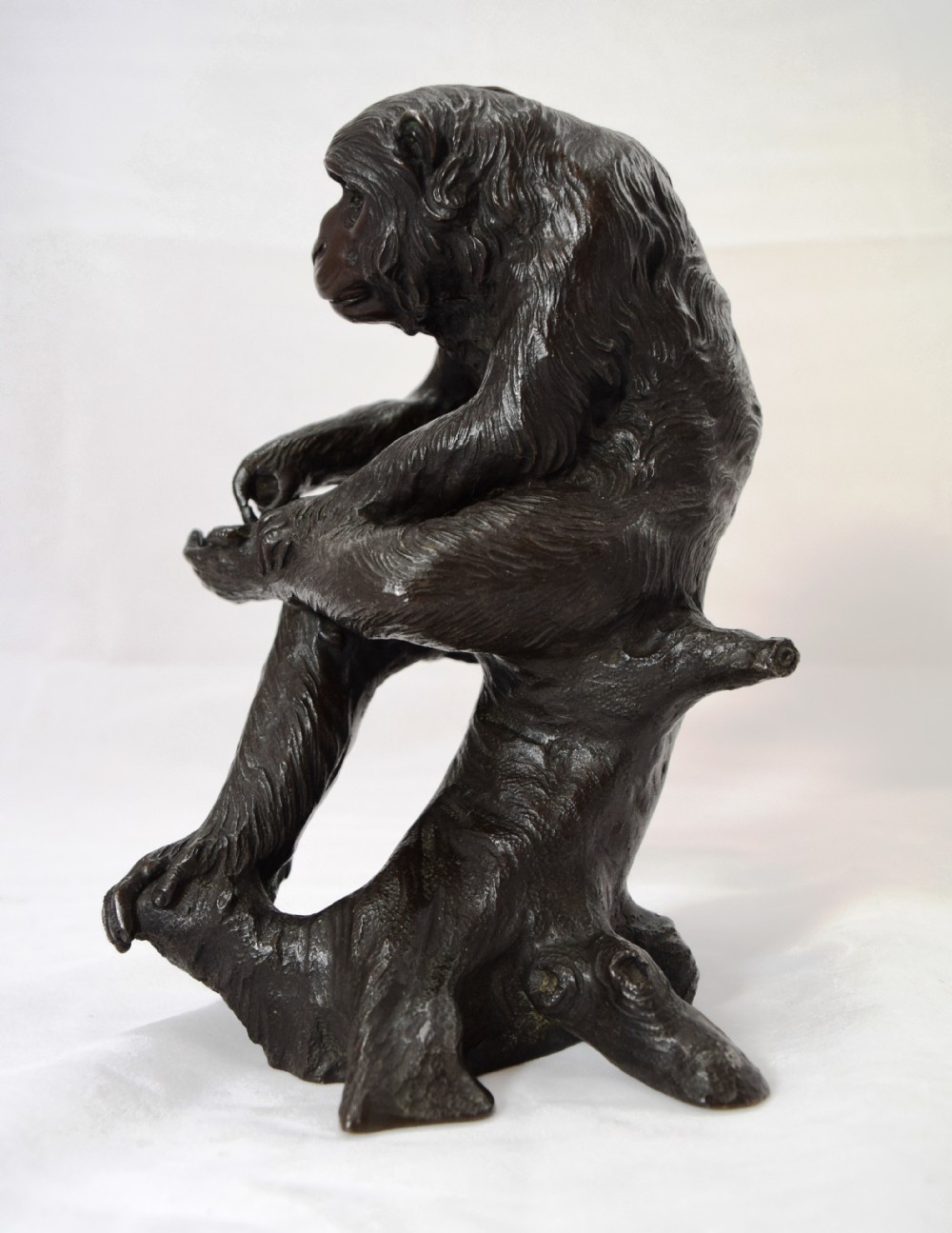 CHARMING JAPANESE BRONZE MONKEY OKIMONO 