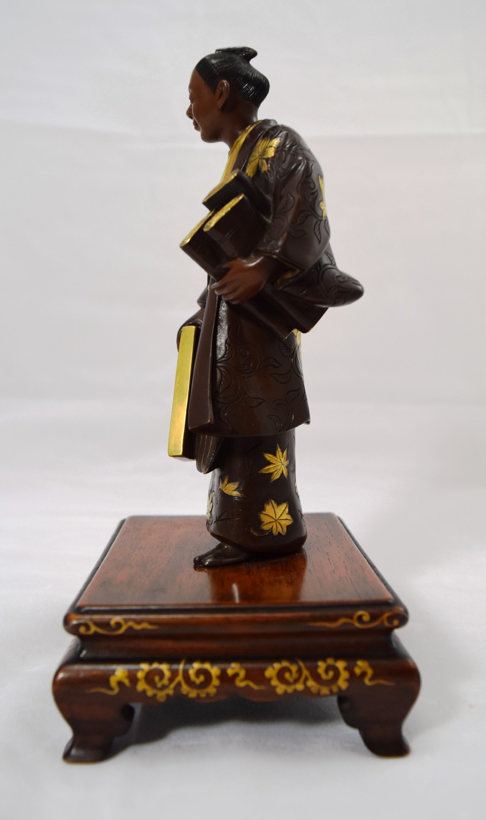 JAPANESE PARCEL GILT BRONZE SCHOLAR SIGNED MIYAO View II
