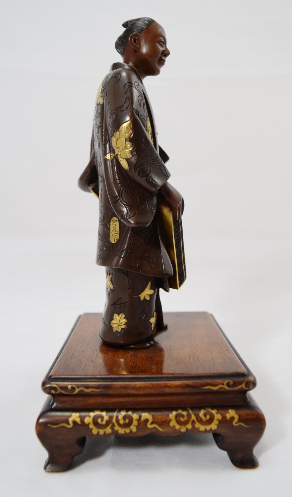 JAPANESE PARCEL GILT BRONZE SCHOLAR SIGNED MIYAO View IV