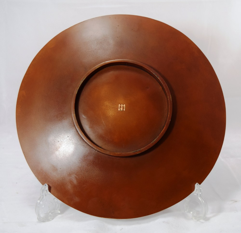 FINE QUALITY JAPANESE ONLAID BRONZE PLAQUE GOLD NOGAWA SEAL View III