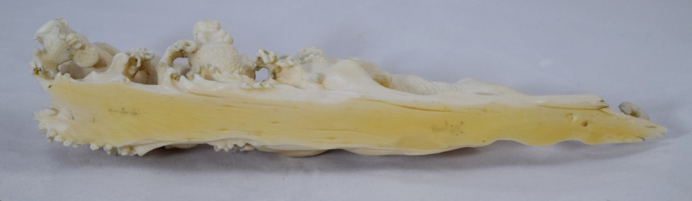 FINE QUALITY JAPANESE IVORY OKIMONO LIONESS AND HIPPO'S View VI