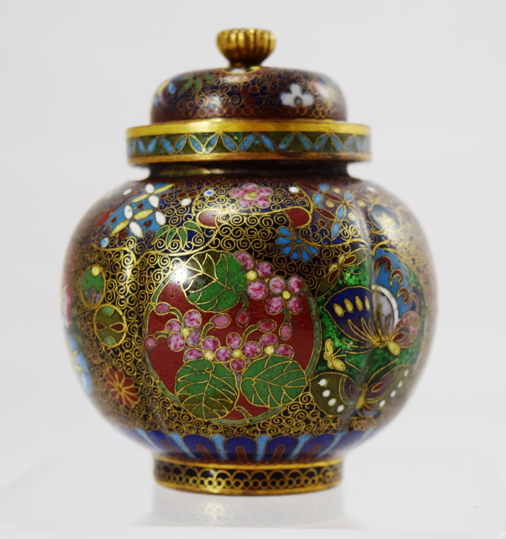 NICE QUALITY JAPANESE CLOISONNE KORO SIGNED TAKAHARA View II
