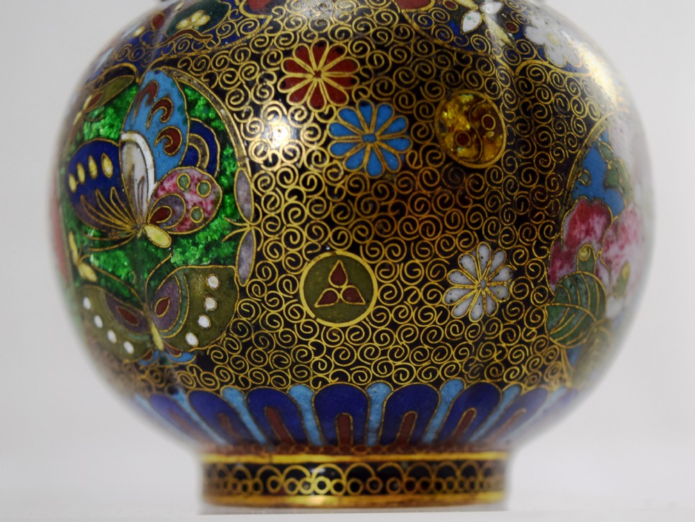NICE QUALITY JAPANESE CLOISONNE KORO SIGNED TAKAHARA View V